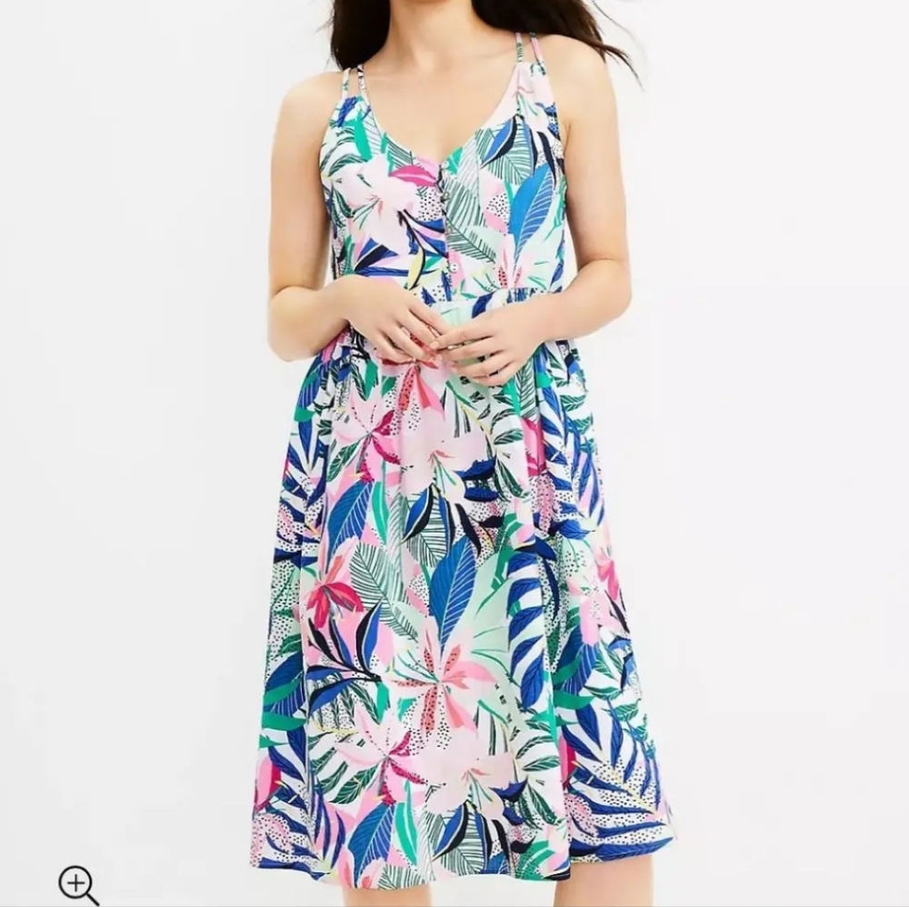 Loft Double Strap Midi Dress